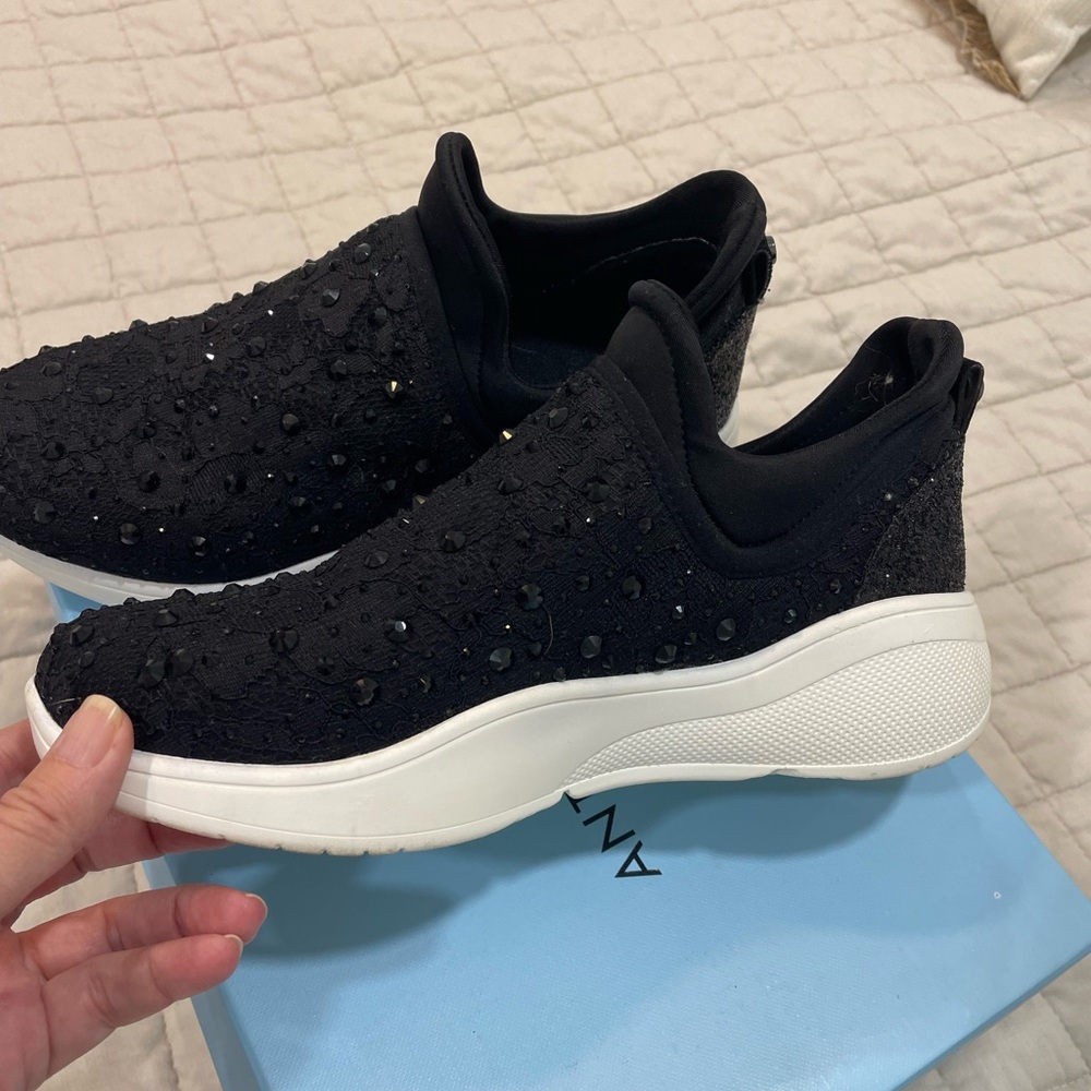 ANTONIO MELANI Black and White Sparkly Sneakers